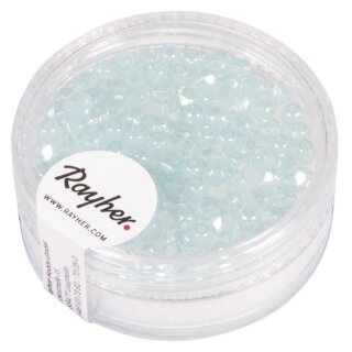 Glas Schliffperle, 3mm ø, Dose 100 Stück, aqua opak