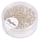 Glas Schliffperle, 3mm ø, Dose 100 Stück, taupe transparent