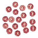 Glas Schliffperle Radl, 6x3mm, Dose 40 Stück, rubin irisierend