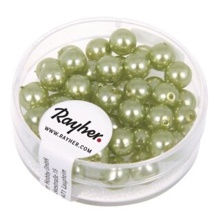 Renaissance Glaswachsperlen, 6mm ø, Dose 45 Stück, jade