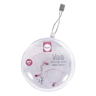 Bastelpackung: Schmuckset Vaia Flamingo, 1 Kette + 1 Armband, 2Stück