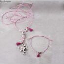 Bastelpackung: Schmuckset Vaia Flamingo, 1 Kette + 1 Armband, 2Stück