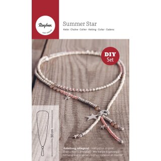 Bastelpackung: Kette Summer Star, 100cm, + Anhänger, Set 1 Stück