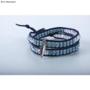 Bastelpackung: Wickelarmband petrol/blau, Set 1 Stück
