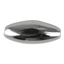 Plastik-Oliven, 6x3 mm, Dose 105 Stück, silber