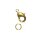 Karabiner-Schließe m. Ring, 18,5mm,  1 Stück, gold