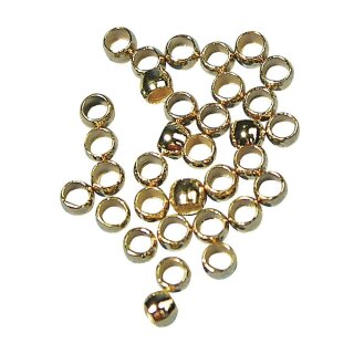 Quetschperle, I: 1,8mm ø, A: 2,5mm ø,  35 Stück, gold