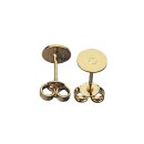 Ohrstecker m. Platine, 6mm ø,  4 Stück, gold