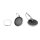 Metall- Fassung: Ohrring, 1,7cm ø, m. Cabochon,  1Paar, altsilber