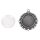 Metall- Fassung: Anh. m. Zierrand, 3cm ø, m. Cabochon,  1Set, altsilber