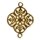 Metall-Zierlement Ornament Blume, 15mm, Ösen 1mm ø,  1 Stück, gold