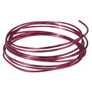 Aludraht, extrem formbar, 2mm ø,  2m, pink