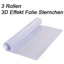 3x 3D-Effekt-Folie Sternchen, 100x33cm, Stärke 0,15mm