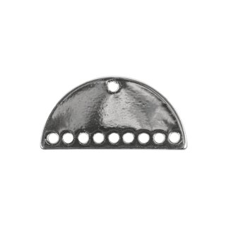 Metall-Anhänger Mehrloch (9-Loch), 22x10mm,  2Stück, silber