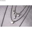 Metall-Mini Anhänger Herz, 7x5mm,  6Stück, silber