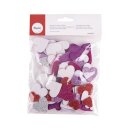 Moosgummi Herzen Glitter, 2+3cm ø, selbstklebend,  100 Stück