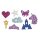 Moosgummi Märchen Mix Glitter, 3-4cm, selbstklebend,  80Stück