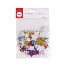 Moosgummi Sterne Glitter, 2+3cm ø, selbstklebend,  100 Stück