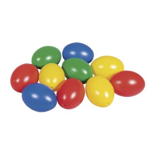 Plastik-Eier, 6cm ø, 4 Farben sort., Btl. 10 Stück