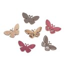 Holz-Streuteile Schmetterling, 2,5x1,2cm,  24 Stück