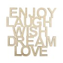Holzschrift Enjoy Laugh Wish dream LoveFSC100%...