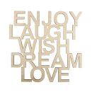 Holzschrift Enjoy Laugh Wish dream LoveFSC100%...