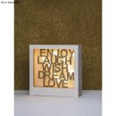 Holzschrift Enjoy Laugh Wish dream LoveFSC100%...