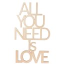 Holzschr. All you need is love FSC100%, 12,4x21,8x0,4cm,...