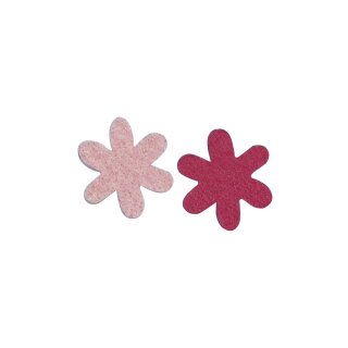 Filz-Sternblume, 3 cm, 2 Farben, . 12 Stück, pink/rosé