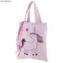 Baumwoll-Tasche m. Druck, 20x25cm,  1 Stück, rosé