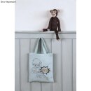 Baumwoll-Tasche m. Druck, 20x25cm,  1 Stück, hellblau