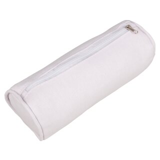 Federtasche mit Reißverschluss, 7cm ø, 22cm, 330g/m²,  1 Stück, weiß
