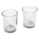 Teelichtglas, 5cm ø, 6,5cm, PVC-Box 2Stück,...