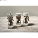 Glas Teelicht-Halter 4,5cm ø Höhe 9,5cm 3 Stück