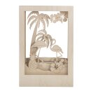 Holzbaus. 3D-Motivr. Flamingo, FSC 100%, 20x30x6,7cm, 10-tlg. , Box 1Set, natur