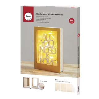 Holzbausatz 3D-Motivrahmen, FSC 100%, 20x30x6,6cm, 8-tlg. , Box 1Set, natur