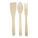 Holz Besteckset, 3 teilig, 30cm, 2,8-5,8cm,  3Stück,...