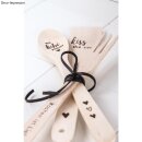 Holz Besteckset, 3 teilig, 30cm, 2,8-5,8cm,  3Stück, natur