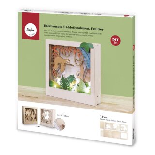 Holzbaus. 3D-Motivr. Faultier, FSC 100%, 24x24x6,5cm, 11-tlg. , Box 1Set, natur