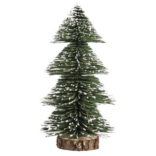 Deko-Tannenbaum beschneit, 20cm, grün, m.Holzsockel, PVC-Box 1 Stück