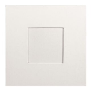 Pappmaché Bilderrahmen18x18x0,7cm, Bildausschnitt 9x9cm, weiß