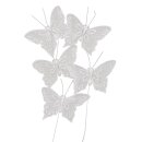 Glitter-Schmetterling, 5 cm, . 5 Stück, weiß