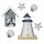 Polyresin-Streuteile: Strandhaus, 2-8 cm,  6Stück