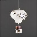 Papierlampion Heißluftballon, 15cm ø, 23cm, m. Metallgestell, Beutel 2Stück, weiß