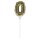 Folienballon Topper Zahl 0, Ballon 13cm +Stecker 19cm,  1 Stück, gold