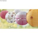 Papierlampion, 20cm ø, m. Metallgestell, Beutel 2Stück, weiß