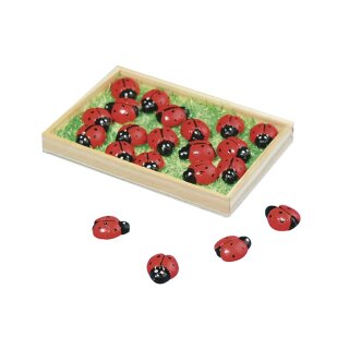 Polyresin-Marienkäfer, 1,5 cm, Box 18 Stück