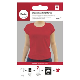 Waschmaschinenfarbe, für 500g Stoff,  25g, kirschrot