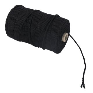 Garn, 3,7mm ø, ca. 500g, Spule 141m, schwarz