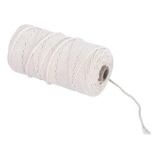 Garn, 3,7mm ø, ca. 500g, Spule 141m, weiß